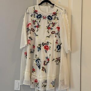 ASOS Maternity Floral Embroidered Sheer Dress